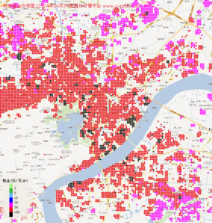 杭州租金分布栅格图（2024年4月）