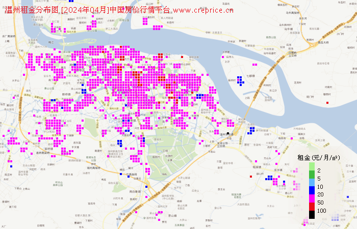 温州租金分布栅格图（2024年4月）