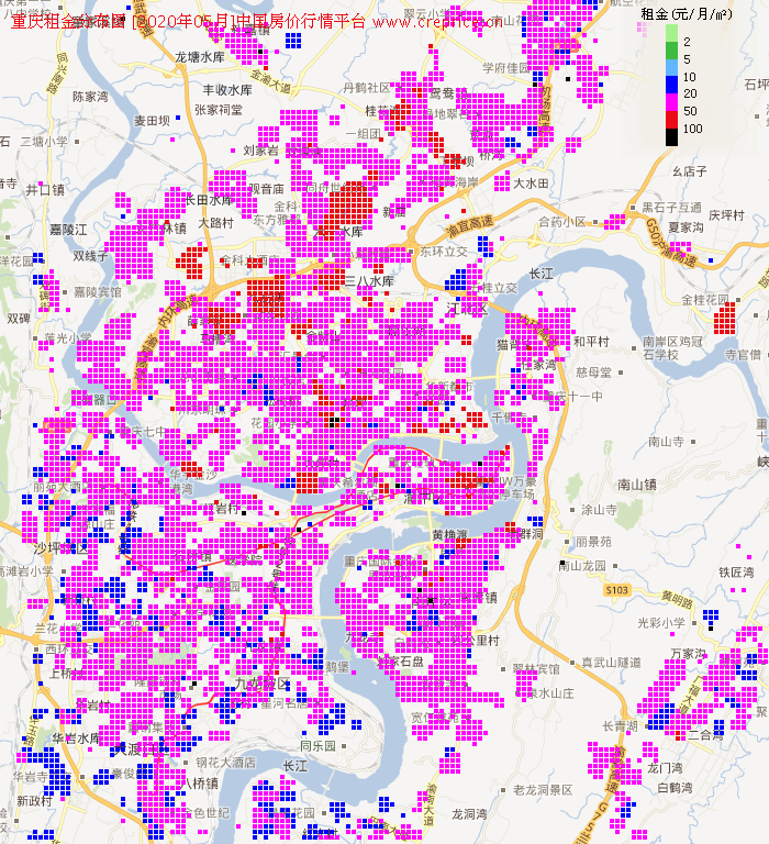 重庆租金分布栅格图（2020年5月）